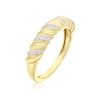 Thumbnail Image 2 of 9ct Yellow Gold 0.10ct Diamond Twist Fashion Ring