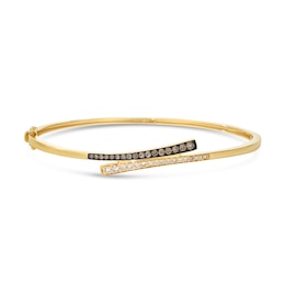 Le Vian 14ct Yellow Gold Chocolate & Nude 0.50ct Diamond Crossover Bangle