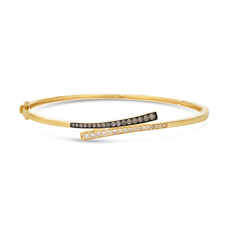 Main Image 1 of Le Vian 14ct Yellow Gold Chocolate & Nude 0.50ct Diamond Crossover Bangle