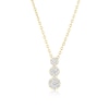Thumbnail Image 1 of 9ct Yellow Gold 18" 0.25ct Diamond Flower Shaped Cluster Trilogy Pendant