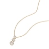 Thumbnail Image 2 of 9ct Yellow Gold 18" 0.25ct Diamond Flower Shaped Cluster Trilogy Pendant