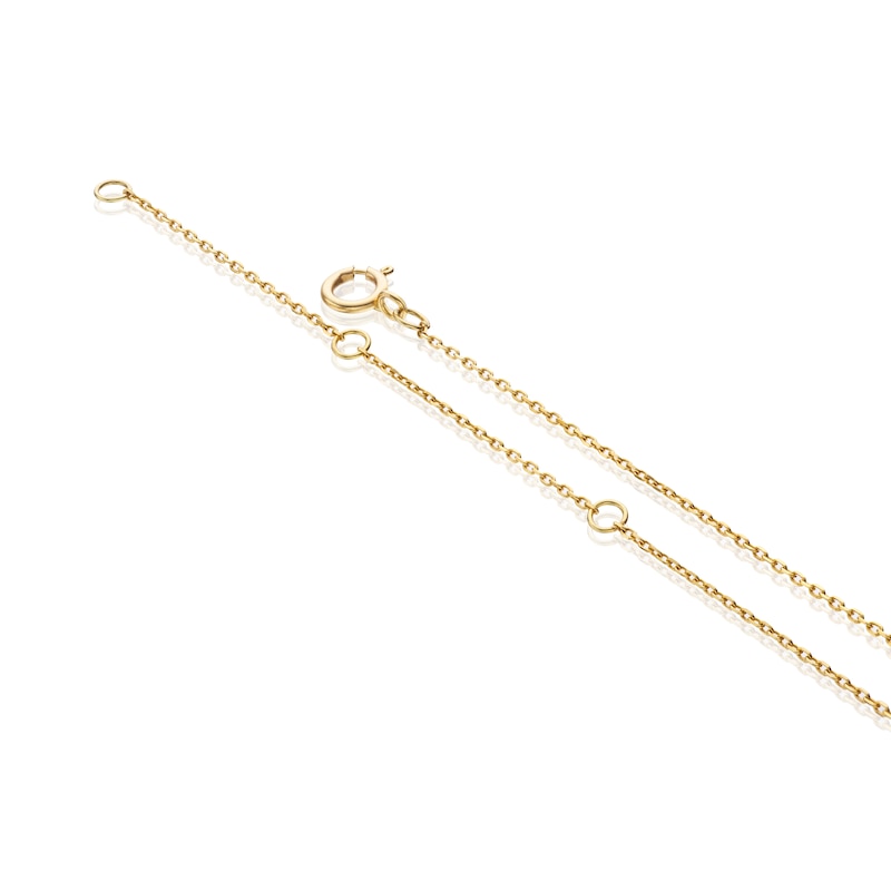 Main Image 3 of 9ct Yellow Gold 18" 0.25ct Diamond Flower Shaped Cluster Trilogy Pendant