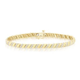 9ct Yellow Gold 0.50ct Diamond Twist Tennis Bracelet