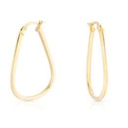 9ct Yellow Gold Large Basket Shape Hoop Earrings