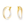 Thumbnail Image 1 of 9ct Yellow & White Gold Small Twist Textured Hoop Earrings