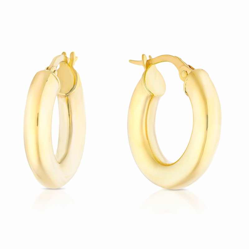 Main Image 1 of 9ct Yellow Gold Small Chunky Hoop Earrings