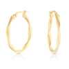 Thumbnail Image 1 of 9ct Yellow Gold Open Twist Oval Hoop Earrings