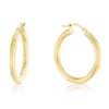 Thumbnail Image 1 of 9ct Yellow Gold Linear Textured Round Hoop Earrings