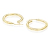 Thumbnail Image 2 of 9ct Yellow Gold Linear Textured Round Hoop Earrings