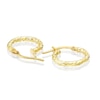 Thumbnail Image 2 of 9ct Yellow Gold Small Crosshatch Textured Hoop Earrings