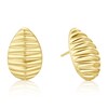 Thumbnail Image 1 of 9ct Yellow Gold Large Linear Textured Teardrop Stud Earrings