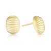 Thumbnail Image 1 of 9ct Yellow Gold Linear Textured Oval Domed Stud Earrings