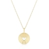 Thumbnail Image 1 of 9ct Yellow Gold Textured Circle Pendant Necklace