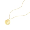 Thumbnail Image 2 of 9ct Yellow Gold Textured Circle Pendant Necklace
