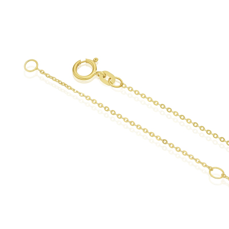 Main Image 3 of 9ct Yellow Gold Textured Circle Pendant Necklace
