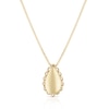 Thumbnail Image 1 of 9ct Yellow Gold Scalloped Edge Teardrop Pendant Necklace