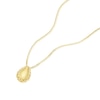 Thumbnail Image 2 of 9ct Yellow Gold Scalloped Edge Teardrop Pendant Necklace