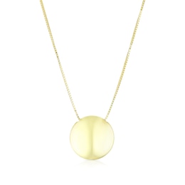 9ct Yellow Gold Domed Circle Pendant Necklace