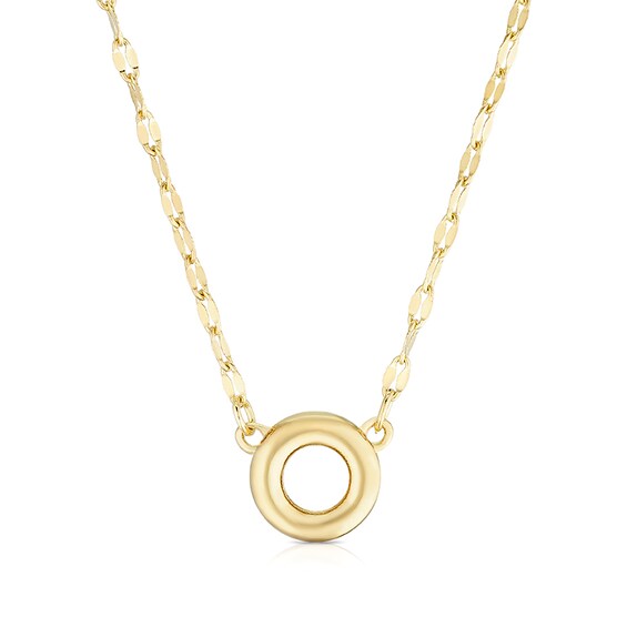 9ct Yellow Gold Small Open Circle Motif Necklace