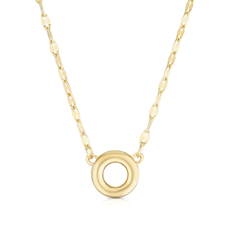 Main Image 1 of 9ct Yellow Gold Small Open Circle Motif Necklace