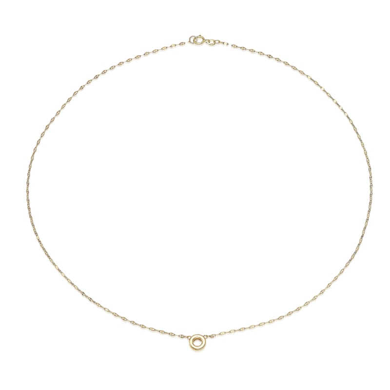 Main Image 2 of 9ct Yellow Gold Small Open Circle Motif Necklace