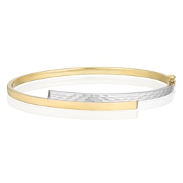 9ct Yellow Gold Diamond Cut & Polished Crossover Bangle