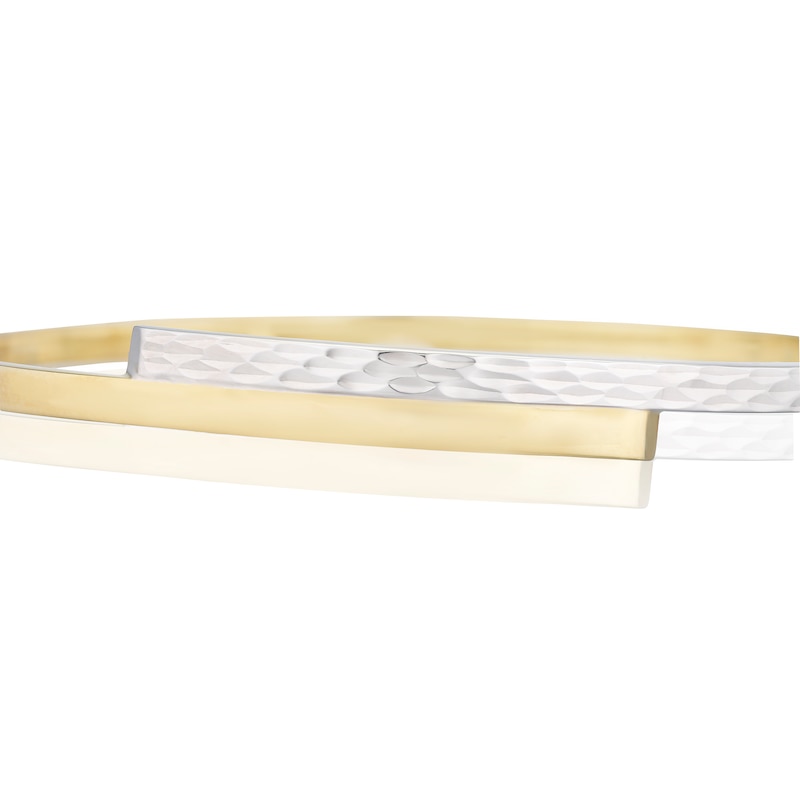 Main Image 2 of 9ct Yellow Gold Diamond Cut & Polished Crossover Bangle