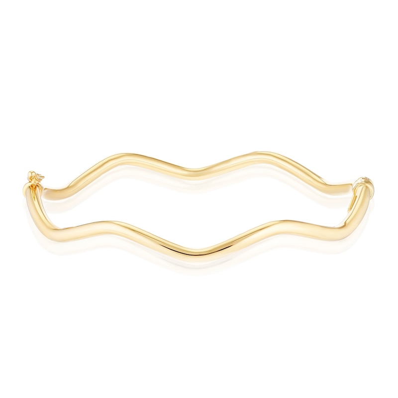Main Image 1 of 9ct Yellow Gold Polished Wave Bangle