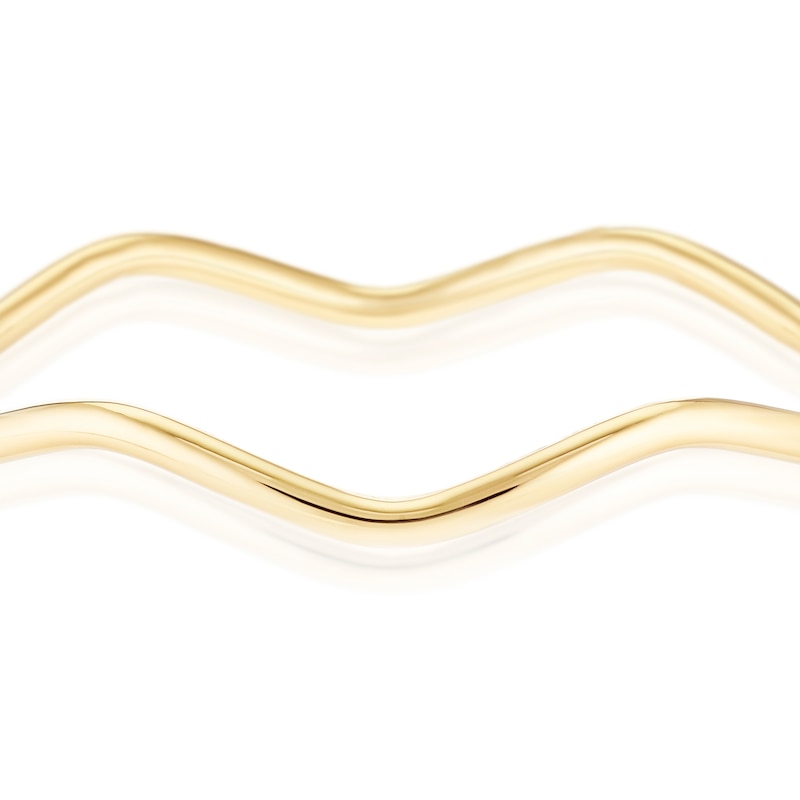 Main Image 2 of 9ct Yellow Gold Polished Wave Bangle