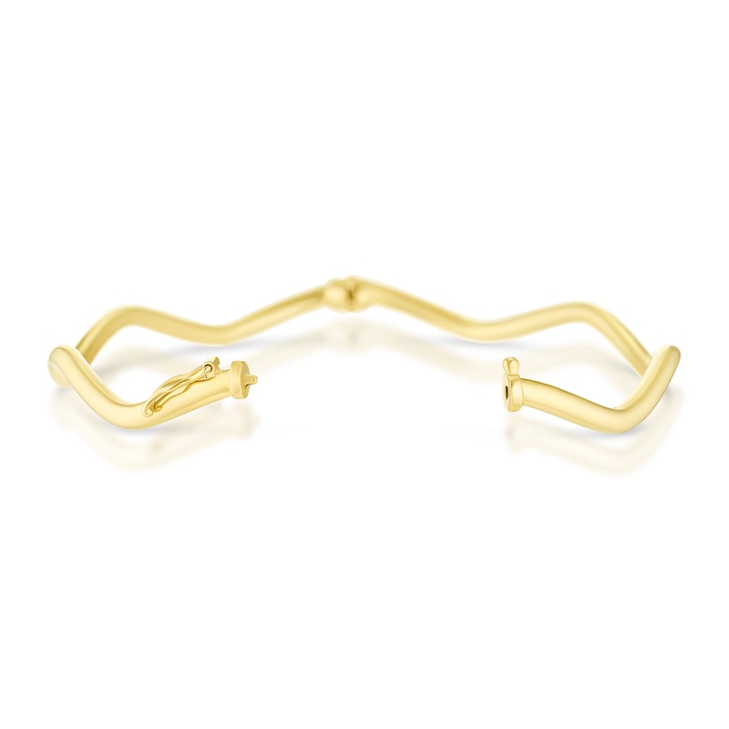 Main Image 3 of 9ct Yellow Gold Polished Wave Bangle