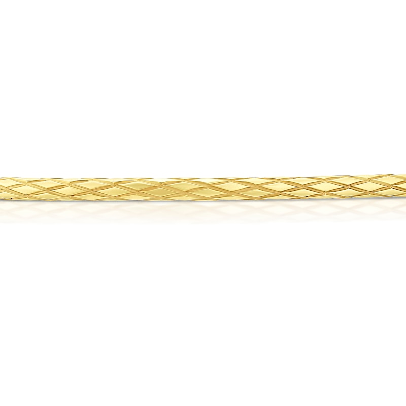 Main Image 2 of 9ct Yellow Gold Thin Crosshatch Textured Bangle