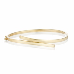 9ct Yellow Gold Polished Crossover Bangle