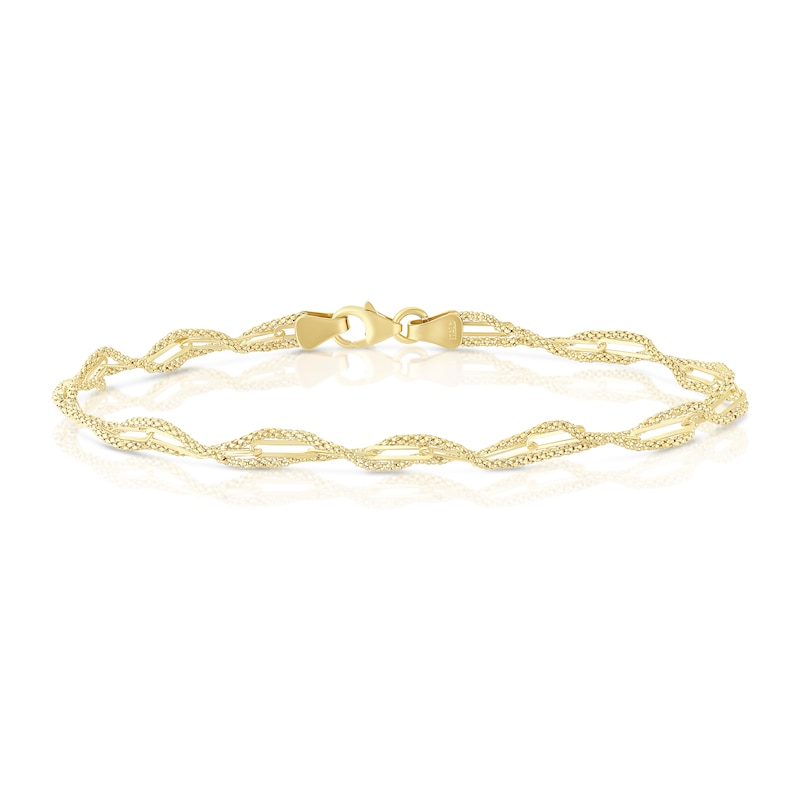 Main Image 1 of 9ct Yellow Gold Twisted Chain Bracelet