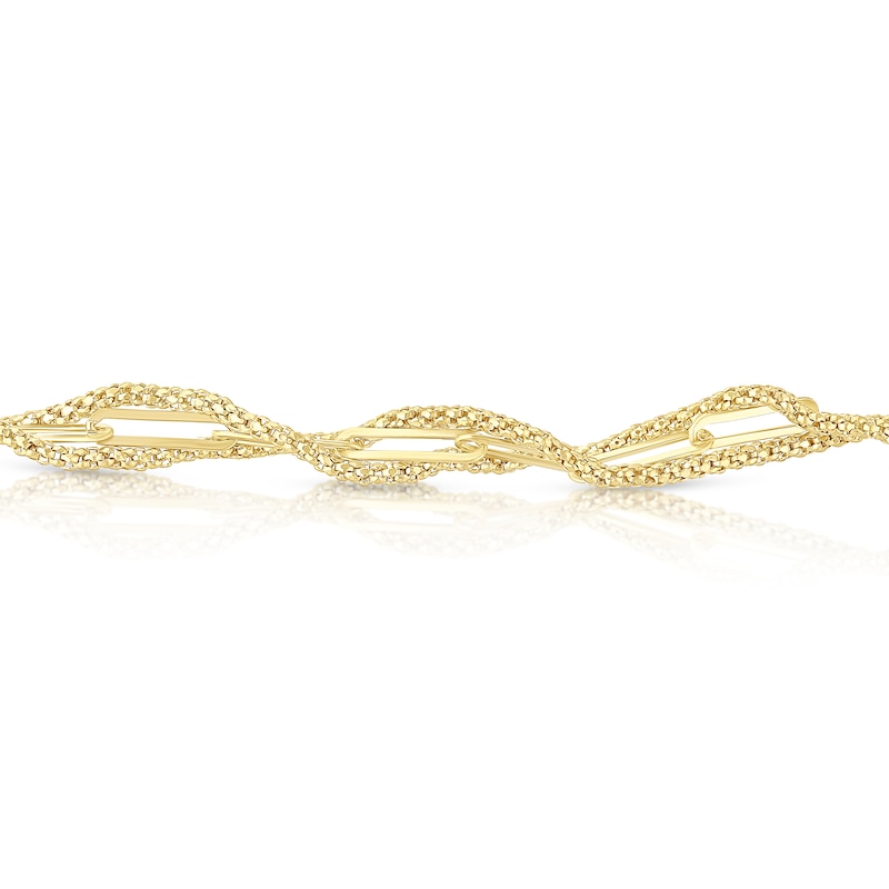 Main Image 2 of 9ct Yellow Gold Twisted Chain Bracelet