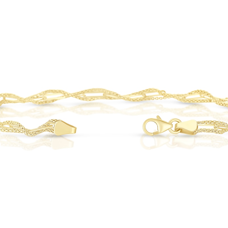 Main Image 3 of 9ct Yellow Gold Twisted Chain Bracelet