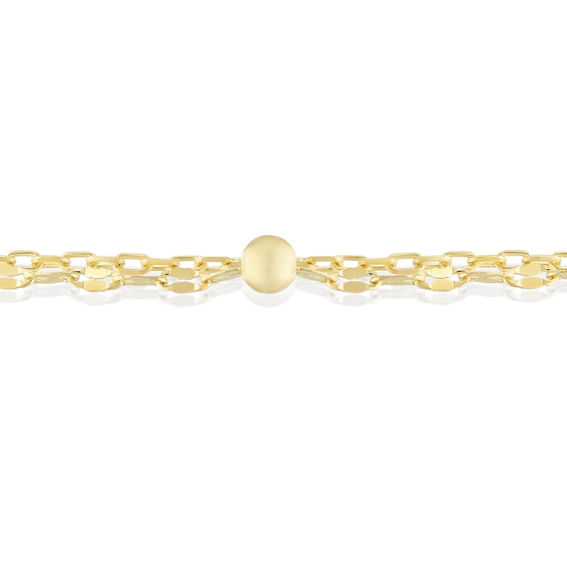 Main Image 2 of 9ct Yellow Gold 6.5+1" Station Ball Sparkle Double Bracelet