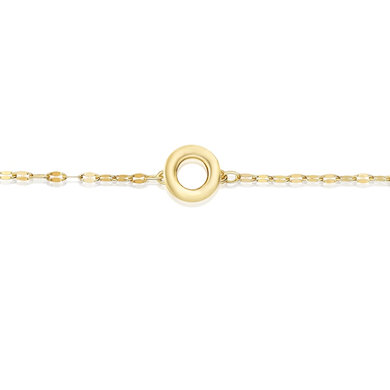 Main Image 2 of 9ct Yellow Gold Small Open Circle Motif Bracelet