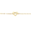 Thumbnail Image 2 of 9ct Yellow Gold Small Open Heart Motif Bracelet
