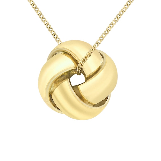 9ct Yellow Gold 18 Knot Pendant Necklace
