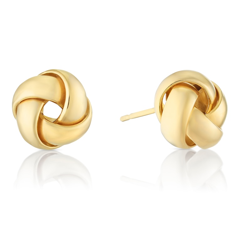 Main Image 1 of 9ct Yellow Gold Knot Stud Earrings Bauble