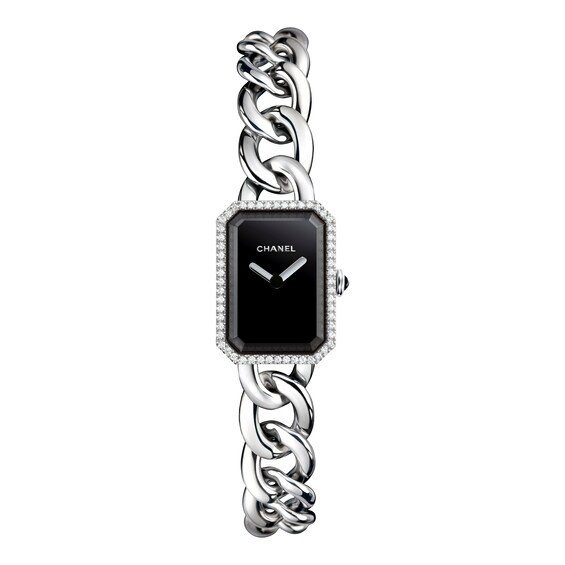 CHANEL Premiere Black Dial Bracelet Watch With Diamond Dial