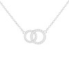 Thumbnail Image 1 of Sterling Silver 17+1" Cubic Zirconia Interlink Circle Necklace Bauble