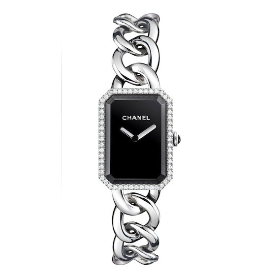 CHANEL Premiere Black Dial Bracelet Watch With Diamond Dial