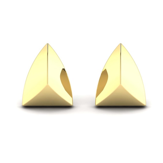 KLEORA PYRAMID Modern Electrum Pyramid Stud Earrings