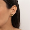 Thumbnail Image 4 of KLEORA LINEA Modern Electrum™ Textured Square Stud Earrings