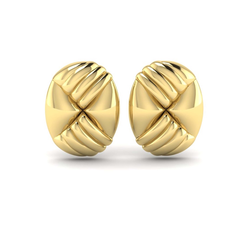 Main Image 1 of KLEORA LINEA Modern Electrum™ Textured Oval Stud Earrings