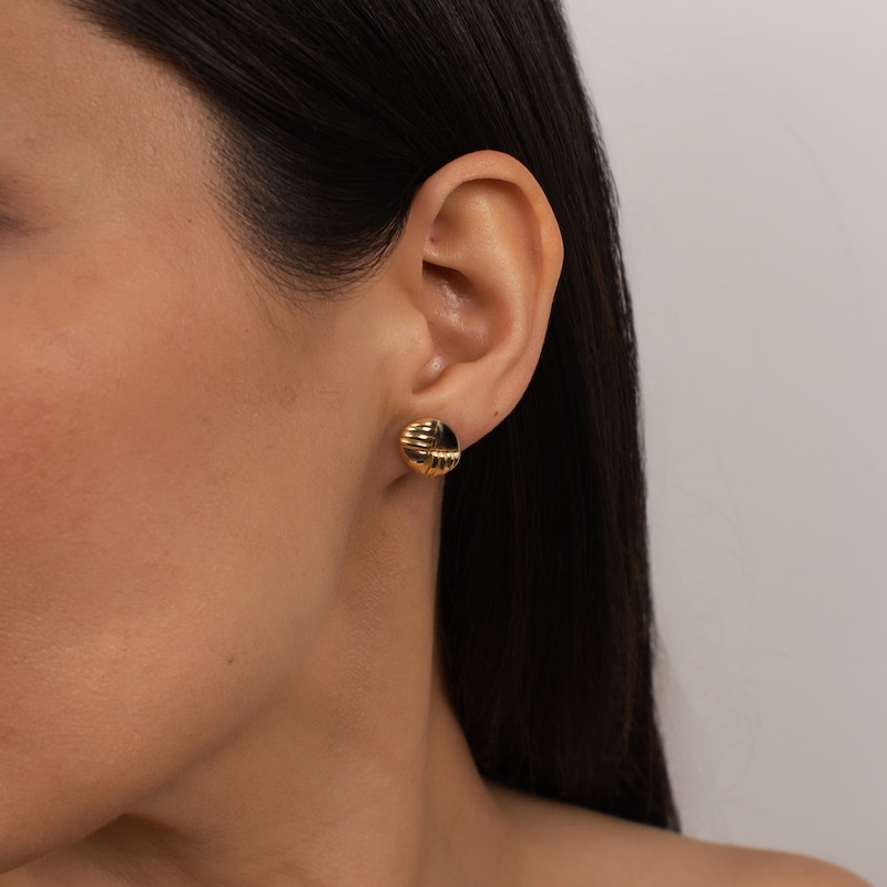 Main Image 4 of KLEORA LINEA Modern Electrum™ Textured Oval Stud Earrings