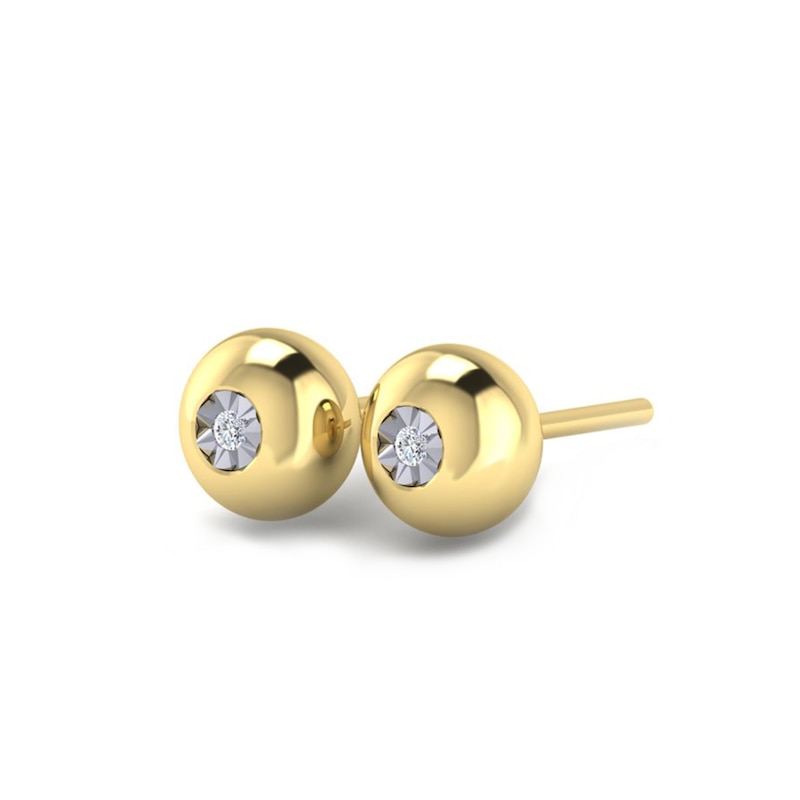 Main Image 2 of KLEORA AURORA Modern Electrum™ Miracle Plate Diamond Sphere Stud Earrings