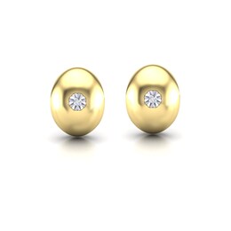 KLEORA AURORA Modern Electrum™ Miracle Plate Diamond Half Hoop Earrings