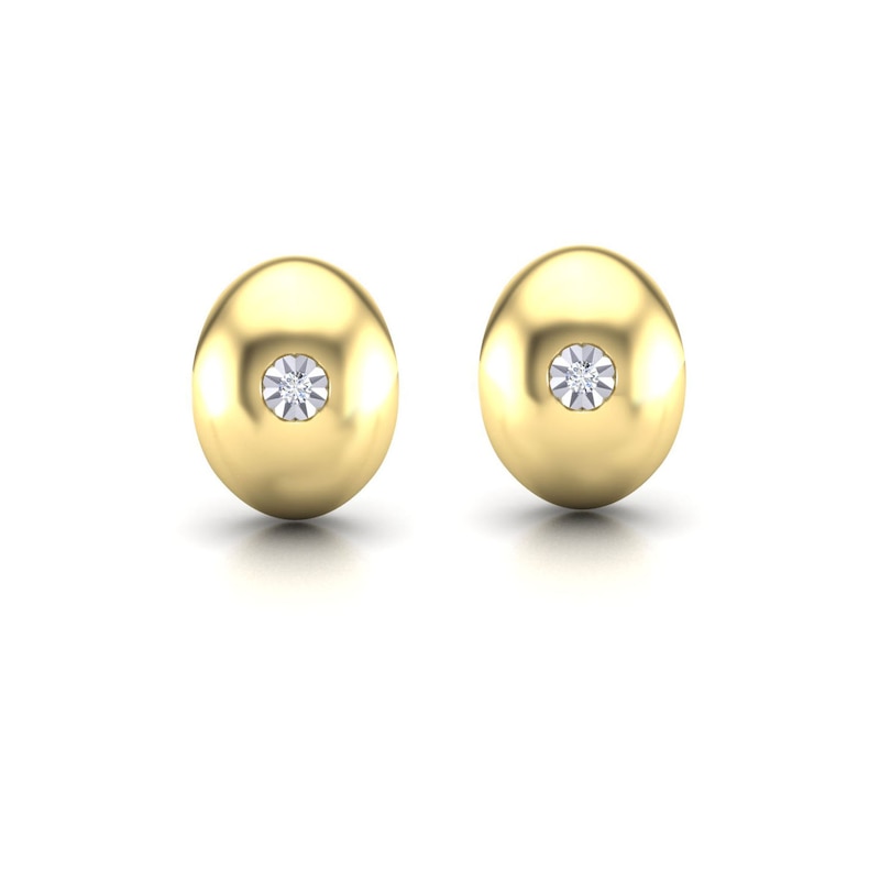 Main Image 1 of KLEORA AURORA Modern Electrum™ Miracle Plate Diamond Half Hoop Earrings